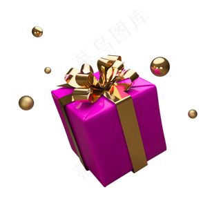 C4D粉色礼盒可商用,免抠元素