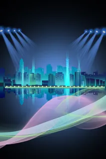 蓝色城市剪影房地产