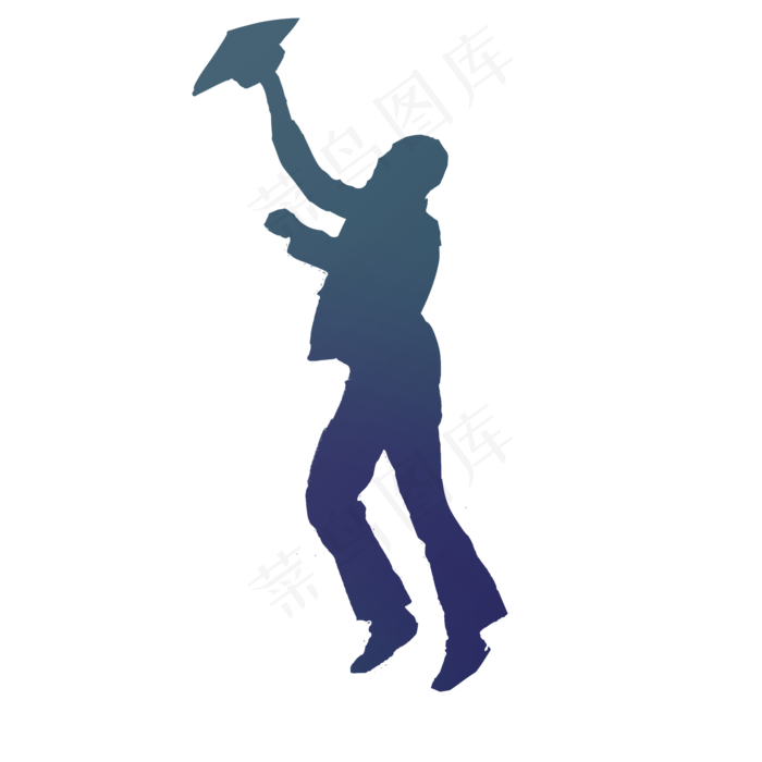 毕业季剪影蓝色简约