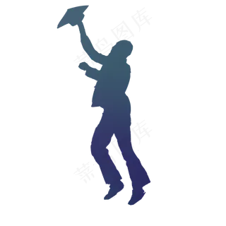 毕业季剪影蓝色简约 毕业季剪影蓝色简约