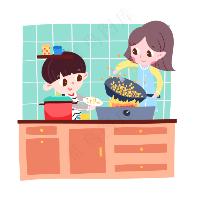 龙抬头祭灶做饭中国习俗,免抠元素