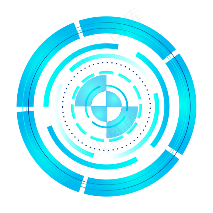 科技感圆形图案(3000X3000(DPI:300))ai矢量模版下载