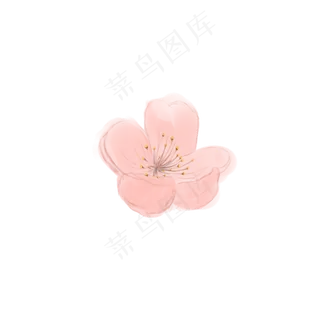 手绘水彩一朵粉色樱花免费下载