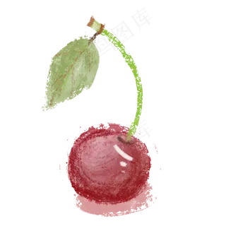 水彩风格手绘樱桃