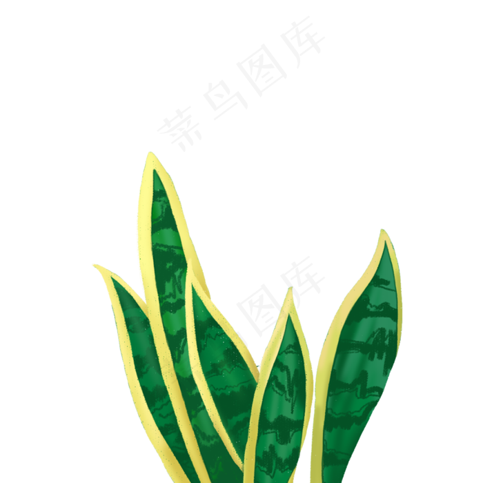 手绘绿植物热带植物矢量图PNG图