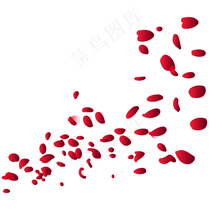 喷洒红色玫瑰花瓣七夕(4167*4168px 300 dpi )ai矢量模版下载