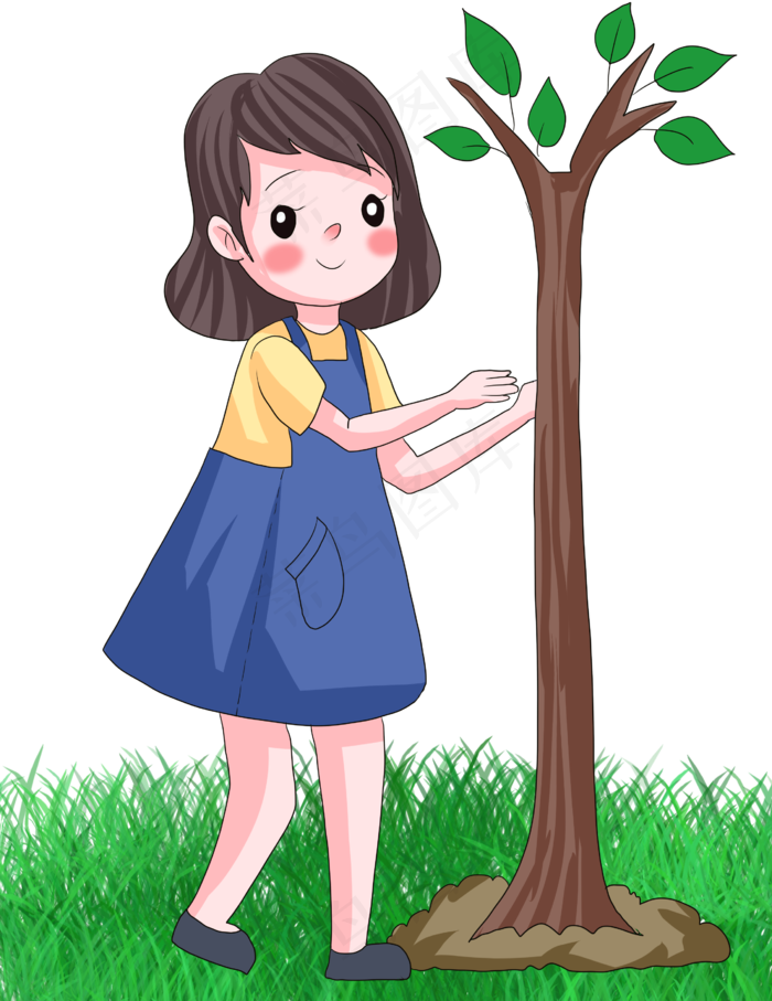 少女植树节(2551X3307(DPI:300))psd模版下载