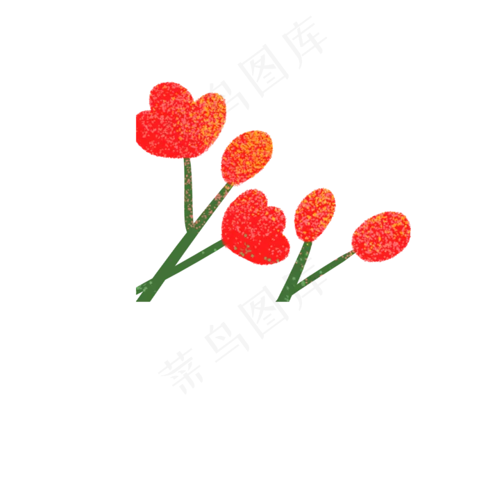 春天红色花朵下载(2000X2000(DPI:300))psd模版下载