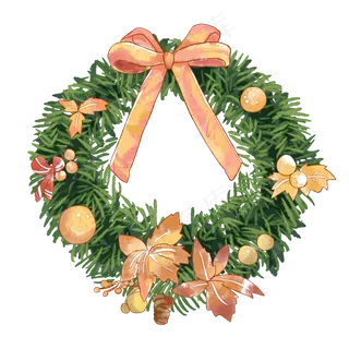 圣诞彩圈水彩,免抠元素