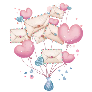 清新信封气球束