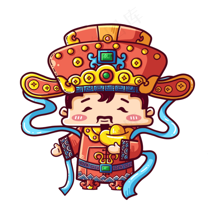 抱元宝的财神爷