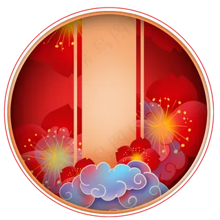 梅花祥云创意装饰,免抠元素