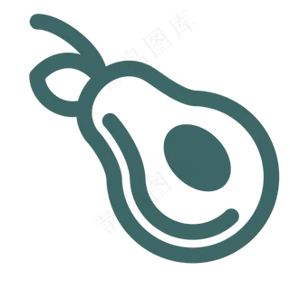 卡通鸭梨水果图标