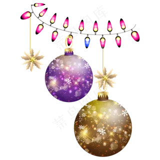 圣诞节圣诞球挂饰装饰,免抠元素