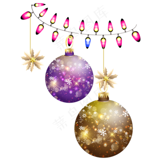 圣诞节圣诞球挂饰装饰,免抠元素