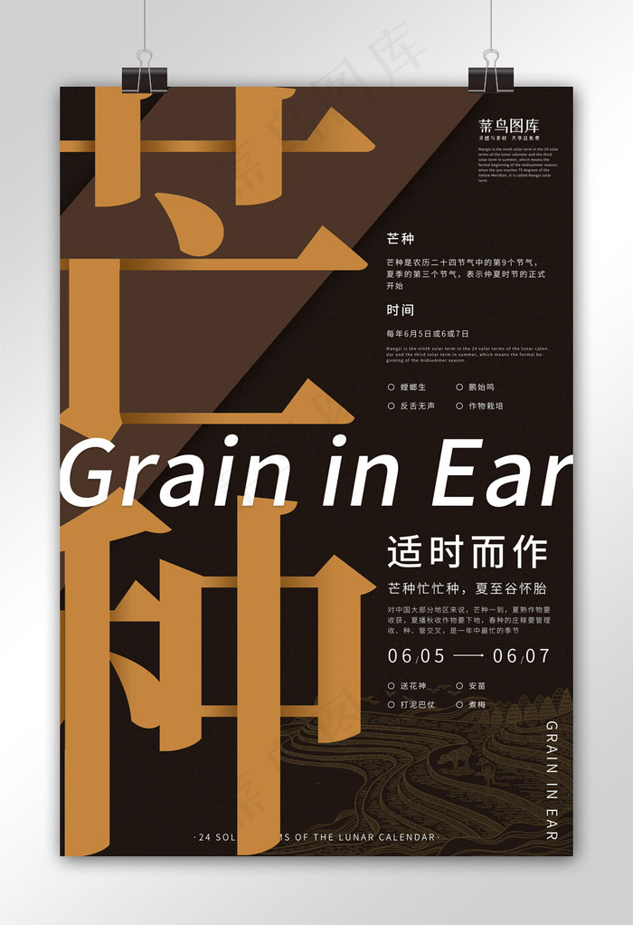 芒种传统节气宣传海报