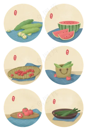 夏至二十四节气夏天食物食品水果