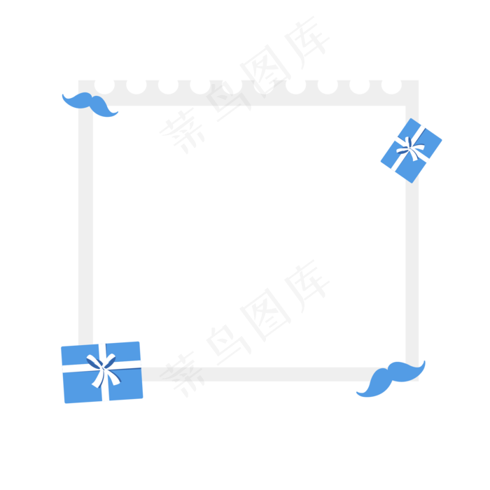 父亲节蓝色扁平化父亲节边框免扣(3000X3000(DPI:300))ai矢量模版下载
