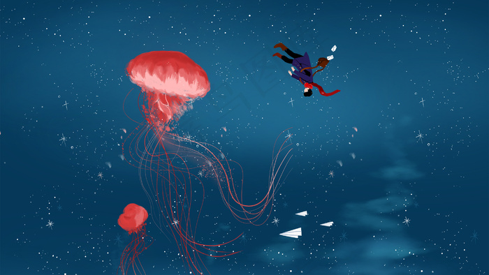 春天春季春游旅行治愈海洋动物