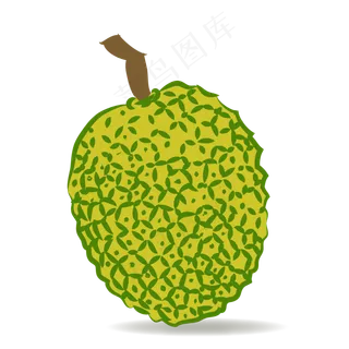 热带水果菠萝蜜矢量图