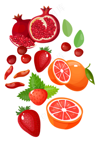 新鲜水果石榴橙子