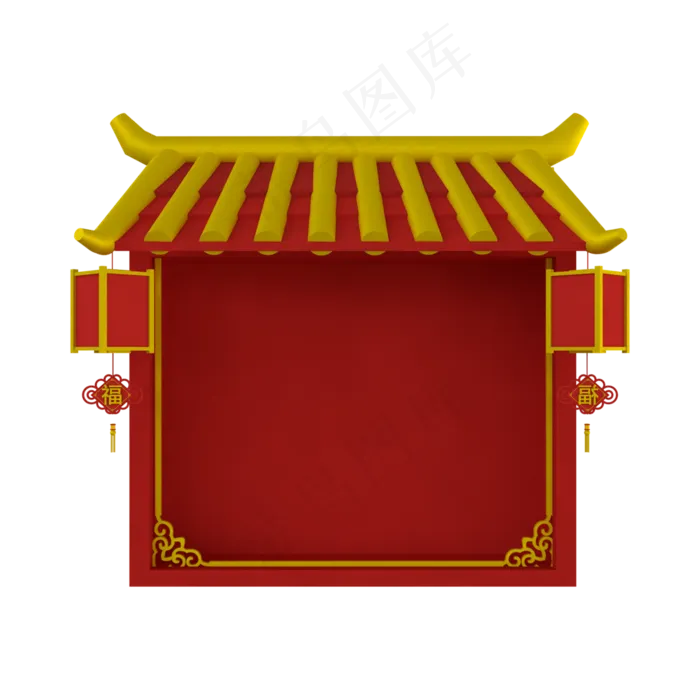 c4d新年房子免费下载,免抠元素(3000*3000px 300 dpi )