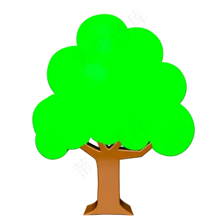 C4D立体绿色树木