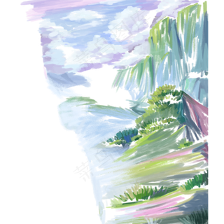 卡通山水风景画下载