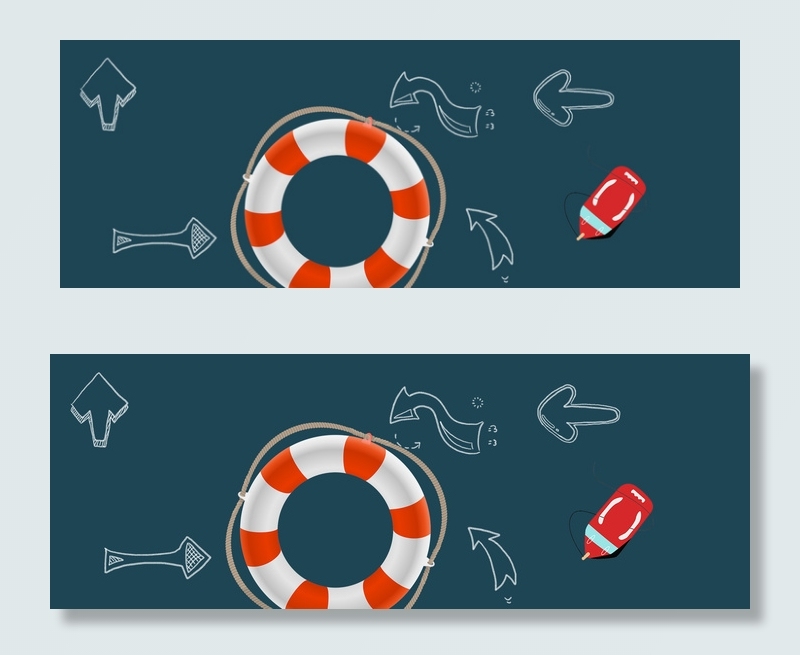 夏季简约蓝色旅行海报banner