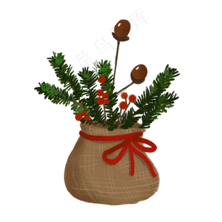 手绘ins风文艺小果子干花和花