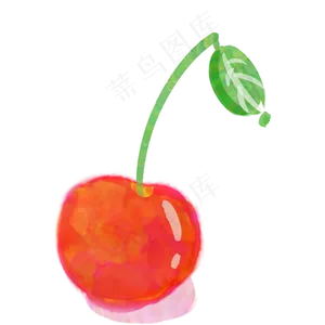橘色水彩手绘水果中国樱桃