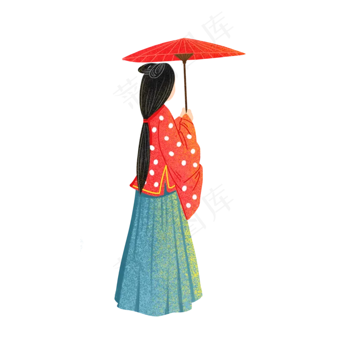 卡通打伞的女孩下载