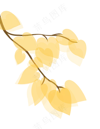 黄色树叶立秋节气