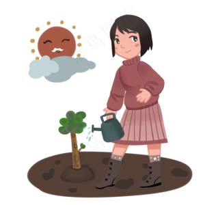 植树节植树的小女孩