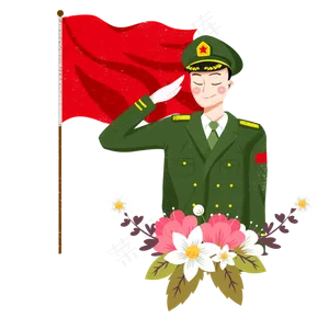 八一建军节军人敬礼png素材