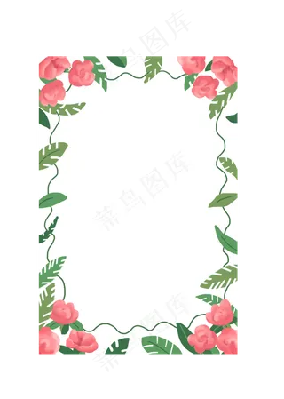 鲜花植物装饰边框