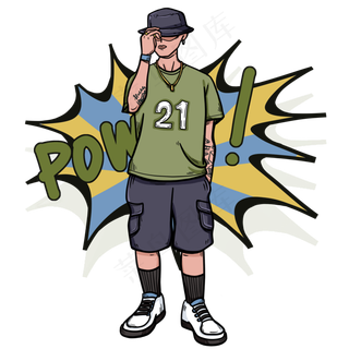 街头少年嘻哈school说唱,免抠元素