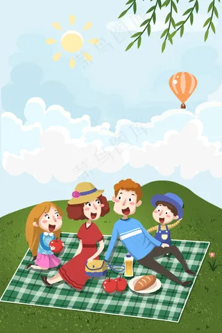 五一春天一家人出游