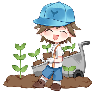 植树节拿着树苗的小孩,免抠元素