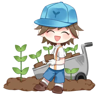 植树节拿着树苗的小孩,免抠元素