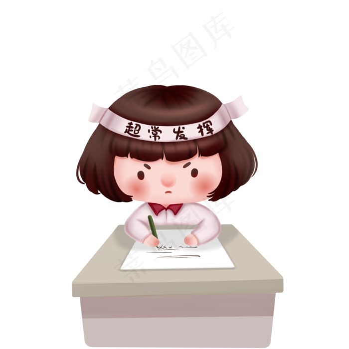 女孩考试超常发挥,免抠元素(2000*2000px 300 dpi )psd模版下载