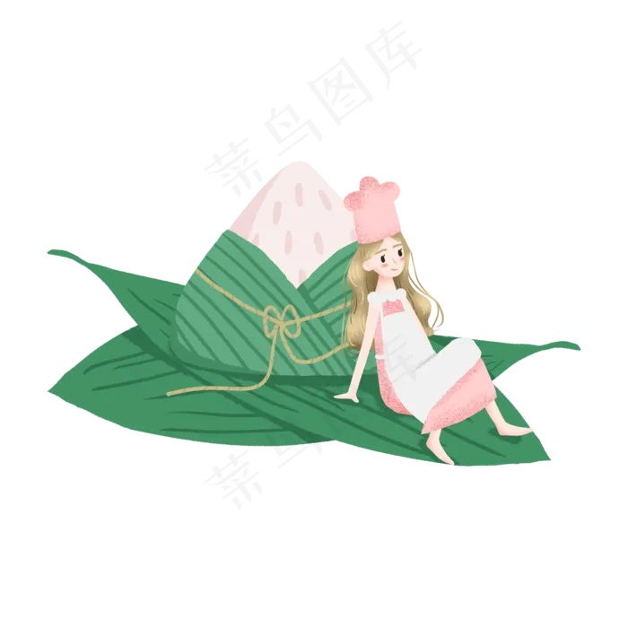 端午节的粽子和女孩(2000X2000(DPI:300))psd模版下载