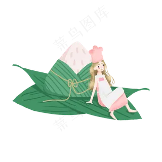 端午节的粽子和女孩