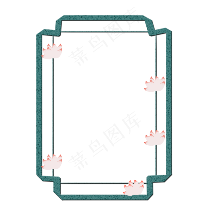 荷花边框png素材(2000X2000(DPI:300))psd模版下载