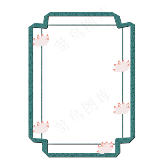 荷花边框png素材(2000X2000(DPI:300))psd模版下载