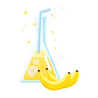 处暑来临冰镇香蕉饮料矢量元素