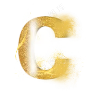 炫酷金色沙子光效字母C