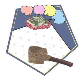 中国风国潮貔貅招财装饰边框彩色