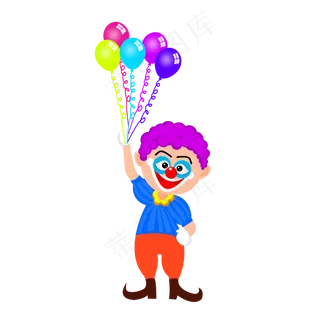 矢量免扣卡通小丑玩偶