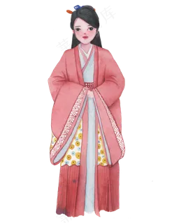 手绘水彩古风美女 手绘水彩古风美女